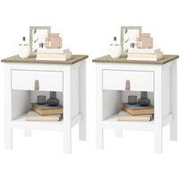 HOMCOM 2er Set Nachttisch Beistelltisch mit Schublade und offenem Fach, moderner Stil für Schlafzimmer, Wohnzimmer, 45 x 40 x 55 cm, weiß Aosom HOMCOM 2er Set Nachttisch Beistelltisch mit Schublade und offenem Fach, moderner Stil für Schlafzimmer, Wohnzimmer, 45 x 40 x 55 cm, weiß Aosom von HOMCOM