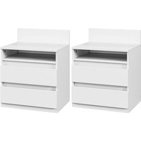 HOMCOM 2er-Set Nachttisch mit 2 Schubladen, Beistelltisch, Nachtschrank mit Ablage, Nachtkommode für Schlafzimmer, Wohnzimmer, ca. 40 x 32 x 50 cm, Weiß Aosom HOMCOM 2er-Set Nachttisch mit 2 Schubladen, Beistelltisch, Nachtschrank mit Ablage, Nachtkommode für Schlafzimmer, Wohnzimmer, ca. 40 x 32 x 50 cm, Weiß Aosom von HOMCOM