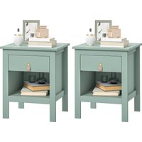 HOMCOM 2er-Set Nachttische Nachtkonsole mit Schublade und offenem Fach, modernes Design für Schlafzimmer, Wohnzimmer, 45 x 40 x 55 cm, grün Aosom HOMCOM 2er-Set Nachttische Nachtkonsole mit Schublade und offenem Fach, modernes Design für Schlafzimmer, Wohnzimmer, 45 x 40 x 55 cm, grün Aosom von HOMCOM