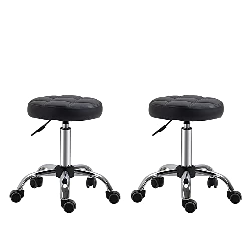 HOMCOM 2er-Set Rollhocker höhenverstellbar, Drehhocker 48-63 cm, Arbeitshocker 360° drehbar, Bürohocker für Büro, Salon, Massage, Spa, Schwarz HOMCOM 2er-Set Rollhocker höhenverstellbar, Drehhocker 48-63 cm, Arbeitshocker 360° drehbar, Bürohocker für Büro, Salon, Massage, Spa, Schwarz von HOMCOM