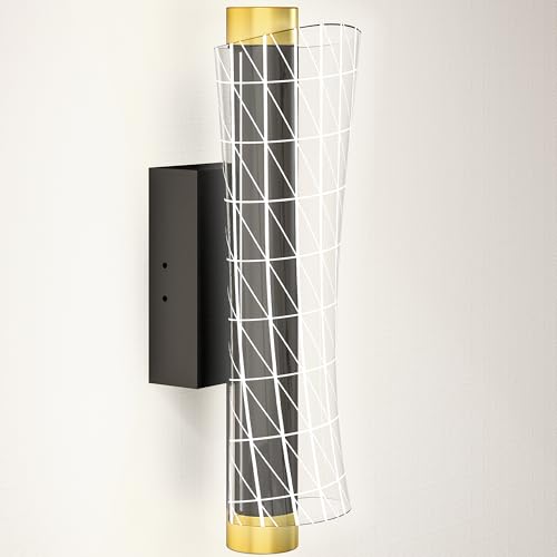 HOMCOM 2er Set Wandleuchte Innen Wandlampe mit LED Lichte, Gitterdesign, Dimmbar Nachttischlampe mit 3 Lichtfarbe, Flurlampe für Wohnzimmer, Schlafzimmer, Metall, Schwarz HOMCOM 2er Set Wandleuchte Innen Wandlampe mit LED Lichte, Gitterdesign, Dimmbar Nachttischlampe mit 3 Lichtfarbe, Flurlampe für Wohnzimmer, Schlafzimmer, Metall, Schwarz von HOMCOM