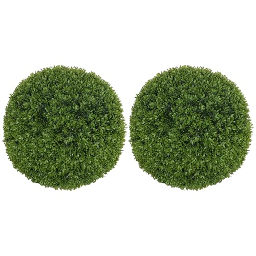 HOMCOM 2er Set künstliche Buchsbaumkugel 40 cm Kunstpflanze, Plastik künstliche Pflanzen Buchsbaumkugel, Fake Plant für Wohnzimmer Schlafzimmer Büro Garten Moderne Dekoration Geschenk HOMCOM 2er Set künstliche Buchsbaumkugel 40 cm Kunstpflanze, Plastik künstliche Pflanzen Buchsbaumkugel, Fake Plant für Wohnzimmer Schlafzimmer Büro Garten Moderne Dekoration Geschenk von HOMCOM