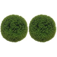 2er-Set Künstliche Buchsbaumkugel groß Ø40 cm, Kunstpflanze UV-beständig, Plastik Künstliche Pflanzen im Topf, Fake Plant wie echt für Wohnzimmer von HOMCOM