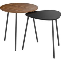 HOMCOM 2er-Set stapelbare Couchtische, niedrige Tische mit Metallgestell für Wohnzimmer, Schlafzimmer und Büro, Nussbaum und Schwarz Aosom HOMCOM 2er-Set stapelbare Couchtische, niedrige Tische mit Metallgestell für Wohnzimmer, Schlafzimmer und Büro, Nussbaum und Schwarz Aosom von HOMCOM