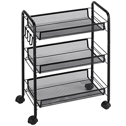 HOMCOM 3-Ebenen-Wagen Küchen- und Badezimmerwagen mit Körben Rollendes Dessert Rollender Aufbewahrungswagen 45 x 26,5 x 63 cm Schwarz HOMCOM 3-Ebenen-Wagen Küchen- und Badezimmerwagen mit Körben Rollendes Dessert Rollender Aufbewahrungswagen 45 x 26,5 x 63 cm Schwarz von HOMCOM