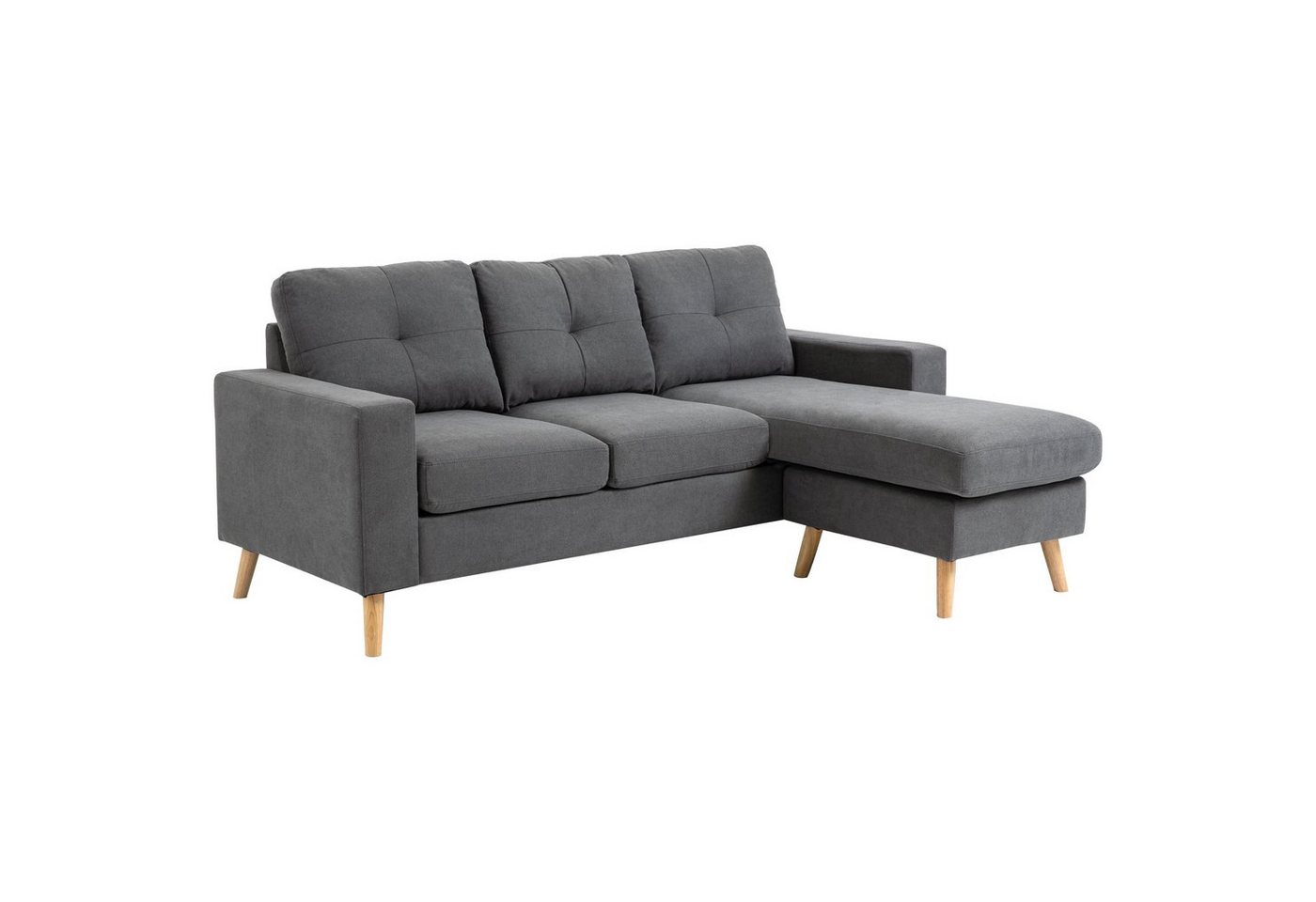 HOMCOM 3-Sitzer Ecksofa Eckcouch in L-Form, Eckgarnitur in Leinenoptik von HOMCOM