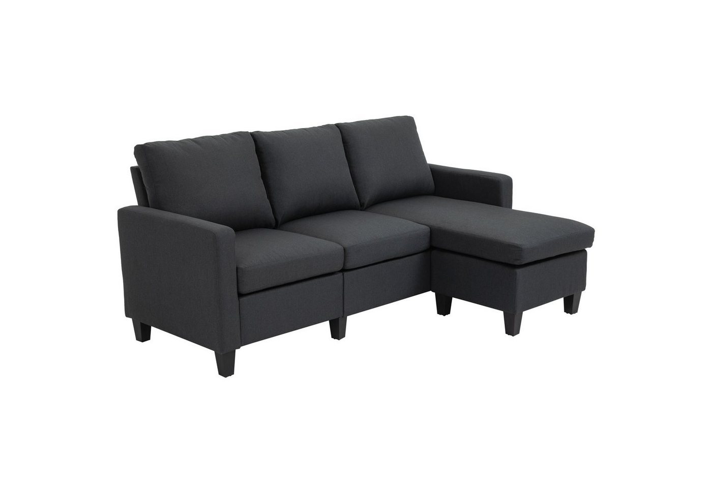 HOMCOM 3-Sitzer Ecksofa, Eckcouch in L-Form, Eckgarnitur, 3-Sitzer-Sofa 1 Teile, Eckesofa, 3-Sitzer, Leinen Dunkelgrau 197 x 139 x 91 cm HOMCOM 3-Sitzer Ecksofa, Eckcouch in L-Form, Eckgarnitur, 3-Sitzer-Sofa 1 Teile, Eckesofa, 3-Sitzer, Leinen Dunkelgrau 197 x 139 x 91 cm von HOMCOM