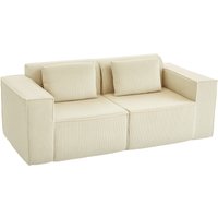 HOMCOM 3-Sitzer Sofa, 202 cm Cloud-Couch ohne Gestell Loungesofa mit 2 Lendenkissen, Breite Armlehnen, Tiefer Sitzfläche, Gepolstert Polstersofa mit Cordoptik für Wohnzimmer, Schlafzimmer, Beige Aosom HOMCOM 3-Sitzer Sofa, 202 cm Cloud-Couch ohne Gestell Loungesofa mit 2 Lendenkissen, Breite Armlehnen, Tiefer Sitzfläche, Gepolstert Polstersofa mit Cordoptik für Wohnzimmer, Schlafzimmer, Beige Aosom von HOMCOM