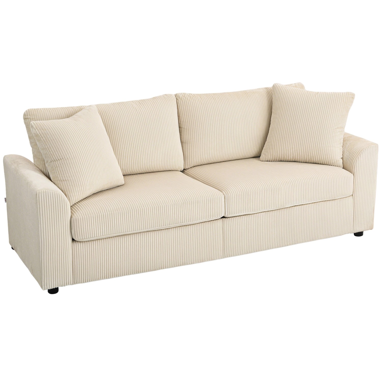 HOMCOM 3-Sitzer-Sofa Couch für Wohnzimmer Schlafzimmer Cremeweiß HOMCOM 3-Sitzer-Sofa Couch für Wohnzimmer Schlafzimmer Cremeweiß von HOMCOM