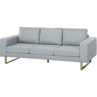 HOMCOM 3 Sitzer Sofa Dreisitzer Stoffsofa mit Kissen Armlehne Leinenoptik für Schlafzimmer 200 x 82 x 78 cm Hellgrau   Aosom von HOMCOM