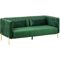 3 Sitzer Sofa Gästesofa mit 2 Sitzkissen, dreier Couch mit Armlehne, Grün von HOMCOM