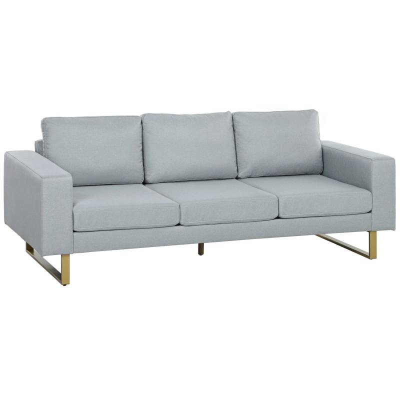 HOMCOM 3 Sitzer Sofa für Schlafzimmer 200 x 82 x 78 cm Hellgrau von HOMCOM