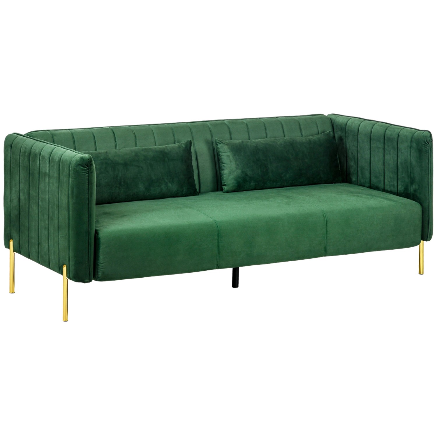 HOMCOM 3 Sitzer Sofa mit 2 Sitzkissen Armlehne Samt-Optik 200 x 88 x 76 cm HOMCOM 3 Sitzer Sofa mit 2 Sitzkissen Armlehne Samt-Optik 200 x 88 x 76 cm von HOMCOM