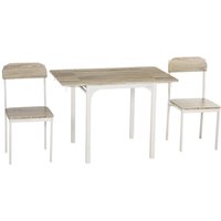 3 TLG Esszimmergruppe Essgruppe mit 2 Stühlen und 1 Tisch Esstisch Set mit Klappbarer Tischplatte fü von HOMCOM