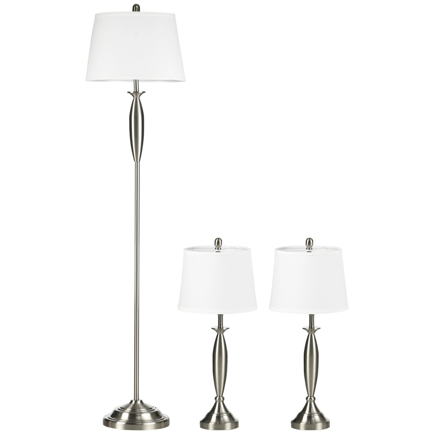 HOMCOM 3-Teiliges Stehlampen-Set inkl. 1 Stehleuchte & 2 Tischleuchten Silber Weiß HOMCOM 3-Teiliges Stehlampen-Set inkl. 1 Stehleuchte & 2 Tischleuchten Silber Weiß von HOMCOM