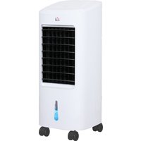 HOMCOM 3 in 1 Mobile Klimaanlage mit Luftbefeuchtung Wasserkühlung, Auto-Oszillierendes 7L Klimagerät mit 7,5h Timer, 3 Geschwindigkeiten 65W Luftkühler mit Fernbedienung, für 20 ㎡ Weiß   Aosom von HOMCOM