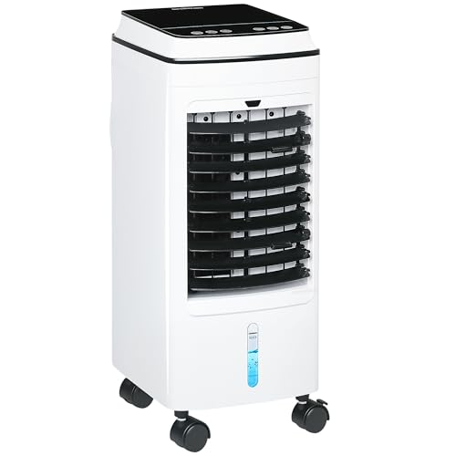 HOMCOM 3 in 1 Mobile Klimaanlage mit Wasserkühlung und Luftbefeuchtung 4L Wassertank 60°oszillierendes Klimagerät ohne Abluftschlauch Luftkühler mit 8h Timer, Fernbedienung, LCD-Anzeige HOMCOM 3 in 1 Mobile Klimaanlage mit Wasserkühlung und Luftbefeuchtung 4L Wassertank 60°oszillierendes Klimagerät ohne Abluftschlauch Luftkühler mit 8h Timer, Fernbedienung, LCD-Anzeige von HOMCOM