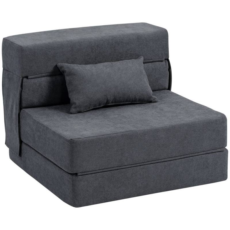 HOMCOM 3 in 1 Schlafsessel Klappbares Schlafsofa mit Bettfunktion Dunkelgrau von HOMCOM