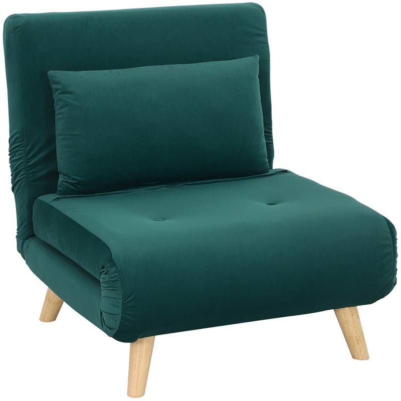 HOMCOM 3 in 1 Schlafsessel Schlafsofa mit Bettfunktion Lendenkissen Klappbarer von HOMCOM