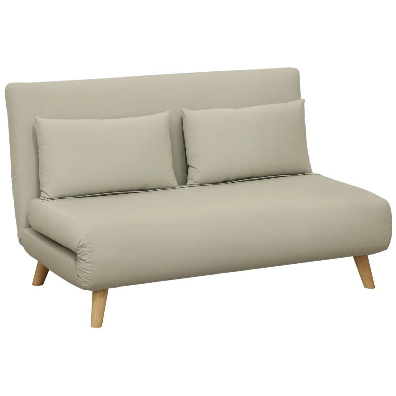 HOMCOM 3 in 1 Schlafsofa 130 x 78 cm Sofa für Wohnzimmer Beige von HOMCOM