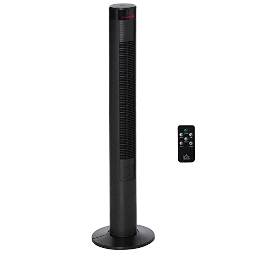 HOMCOM Turmventilator, Standventilator mit 3 Belüftungsstufen, Fernbedienung, 45W Ventilator mit 12H Timer, LCD-Anzeige, 70° Oszillation, für Schlafzimmer, Schwarz HOMCOM Turmventilator, Standventilator mit 3 Belüftungsstufen, Fernbedienung, 45W Ventilator mit 12H Timer, LCD-Anzeige, 70° Oszillation, für Schlafzimmer, Schwarz von HOMCOM