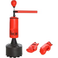HOMCOM 3-tlg Boxsack Set mit Ständer Pumpe und Handschuhen 88 x 48 x 155-205 cm Schwarz Rot für effektives Boxtraining   Aosom.de von HOMCOM
