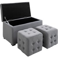 HOMCOM Sitzbank mit Stauraum  2 x Sitzhocker, Polster Sitztruhe, Faltbar, bis 130kg, 75x40x42cm  Aosom von HOMCOM