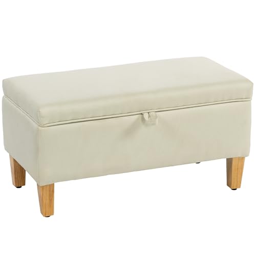 HOMCOM 30L Leinen Aufbewahrungs-Ottomane, gepolsterter Fußhocker mit Gummibeinen, für Aufbewahrungsbox, Bettende, Schuhbank, Sitzgelegenheit, Beige HOMCOM 30L Leinen Aufbewahrungs-Ottomane, gepolsterter Fußhocker mit Gummibeinen, für Aufbewahrungsbox, Bettende, Schuhbank, Sitzgelegenheit, Beige von HOMCOM