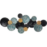 HOMCOM 3D Wandbild Metallbild Wandskulptur moderne Wohnzimmerkunst 121x53cm in Gold Schwarz Blau für stilvolle Dekoration   Aosom.de von HOMCOM
