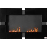 HOMCOM 3L Ethanol-Kamin Feuerschale Wandkamin 3Std. Bio-Ethanol Kamin 20-25m² Wärmedeckung mit Löschhilfe Indoor Metall Schwarz 90 x 18 x 60 cm von HOMCOM