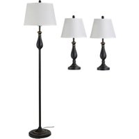 HOMCOM 3er Lampenset schwarz weiß Metall Polyester-Mischgewebe Stoff B/H/L: ca. 38x158x38 cm E27 3 Brennstellen HOMCOM 3er Lampenset schwarz weiß Metall Polyester-Mischgewebe Stoff B/H/L: ca. 38x158x38 cm E27 3 Brennstellen von HOMCOM