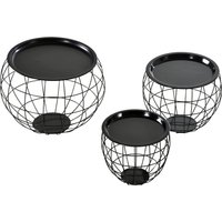 HOMCOM 3er-Set Couchtisch, Beistelltisch, Kaffeetisch, abnehmbare Tischplatte von HOMCOM