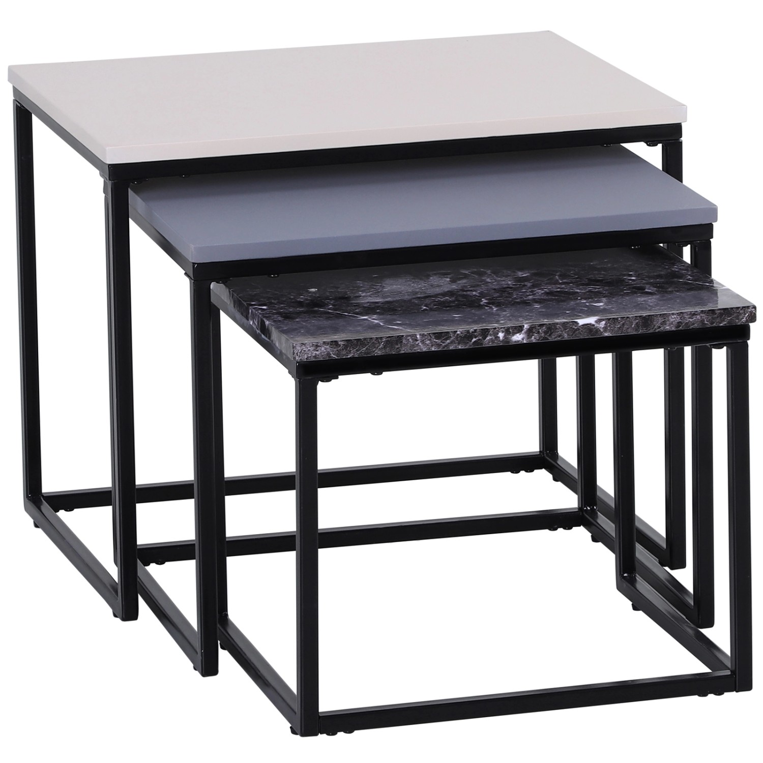 HOMCOM 3er-Set Couchtisch 3 Farben 55 x 40 x 45 cm/48 x 37 x 40cm/41 x 34 x 35cm HOMCOM 3er-Set Couchtisch 3 Farben 55 x 40 x 45 cm/48 x 37 x 40cm/41 x 34 x 35cm von HOMCOM
