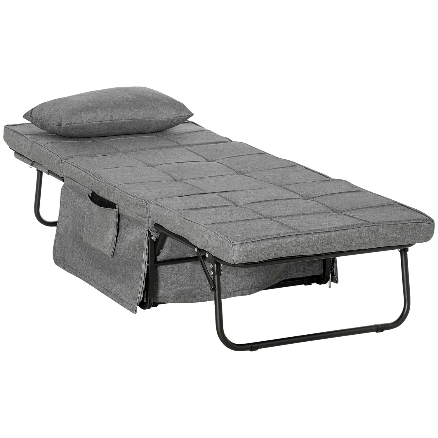 HOMCOM 4-in-1 Klappbett mit 8 cm Matratze 5-Stufen Grau 188 x 75 x 38 cm HOMCOM 4-in-1 Klappbett mit 8 cm Matratze 5-Stufen Grau 188 x 75 x 38 cm von HOMCOM