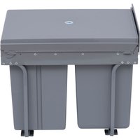 HOMCOM 40L Einbaumülleimer Unterschrank ausziehbarer Müllsammler mit 3 herausnehmbar Fächer 1 x 20 & 2 x 10 L, für Schränke ab 400 mm Breite, für Küche, Grau Aosom HOMCOM 40L Einbaumülleimer Unterschrank ausziehbarer Müllsammler mit 3 herausnehmbar Fächer 1 x 20 & 2 x 10 L, für Schränke ab 400 mm Breite, für Küche, Grau Aosom von HOMCOM