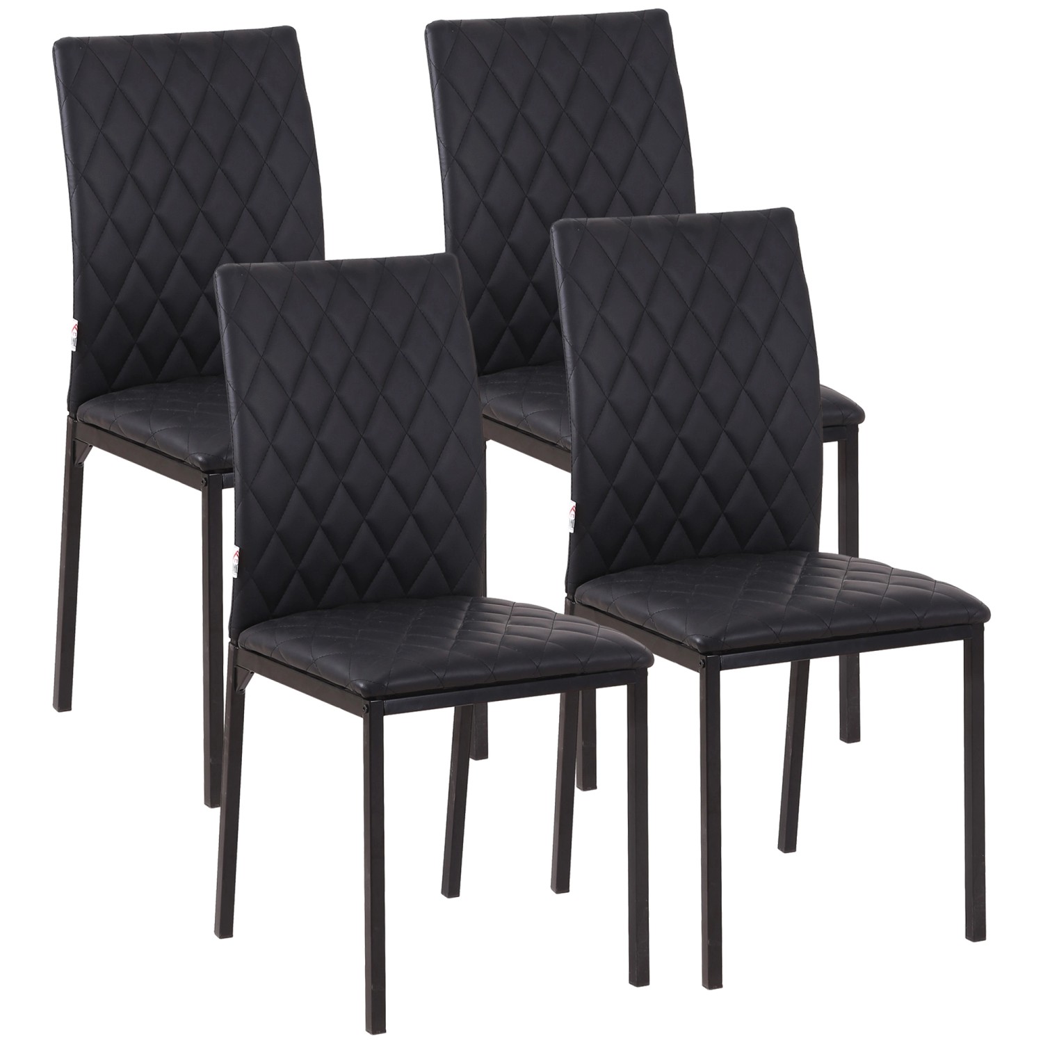 HOMCOM 4er-Set Essstuhl mit Stahlbeine Kunstleder HOMCOM 4er-Set Essstuhl mit Stahlbeine Kunstleder von HOMCOM