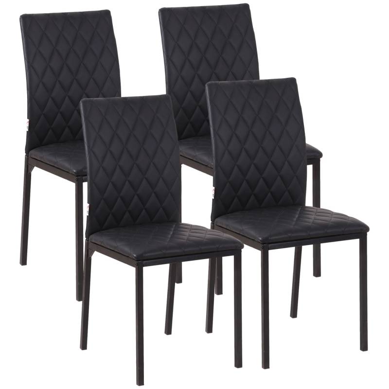HOMCOM 4er-Set Essstuhl mit Stahlbeine Kunstleder von HOMCOM