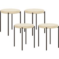 HOMCOM Sitzhocker für Küche, bequeme Stapelstühle, eleganter Esszimmerstuhl, Cremeweiß   Aosom.de von HOMCOM