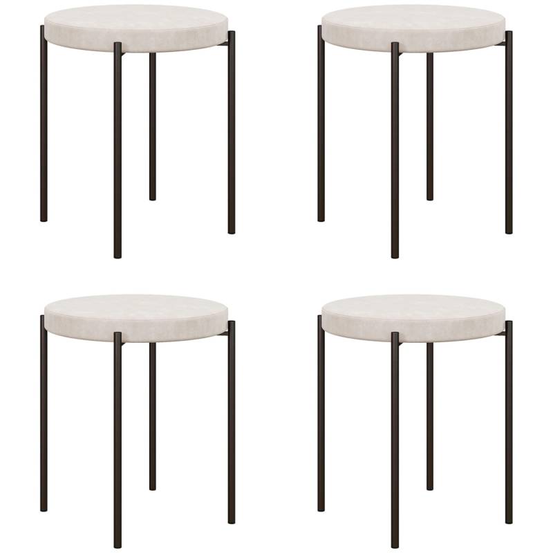 HOMCOM 4er-Set Esszimmerhocker Samtoptik Sitzhocker von HOMCOM
