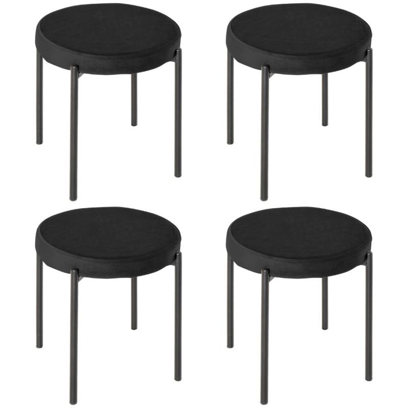 HOMCOM 4er-Set Esszimmerhocker Stapelbar 41 5 x 41 5 x 46 cm von HOMCOM