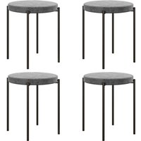 HOMCOM 4er-Set Esszimmerhocker Stapelbar Esszimmerstühle Küchenstuhl mit gepolstertem Sitz, Samtoptik Sitzhocker Samt für Küche Esszimmer Metall von HOMCOM