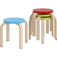 HOMCOM 4er Set Esszimmerhocker Stapelhocker Runde Hocker, Küchenhocker für Esszimmer, Wohnzimmer, Küche, Bunt Aosom HOMCOM 4er Set Esszimmerhocker Stapelhocker Runde Hocker, Küchenhocker für Esszimmer, Wohnzimmer, Küche, Bunt Aosom von HOMCOM