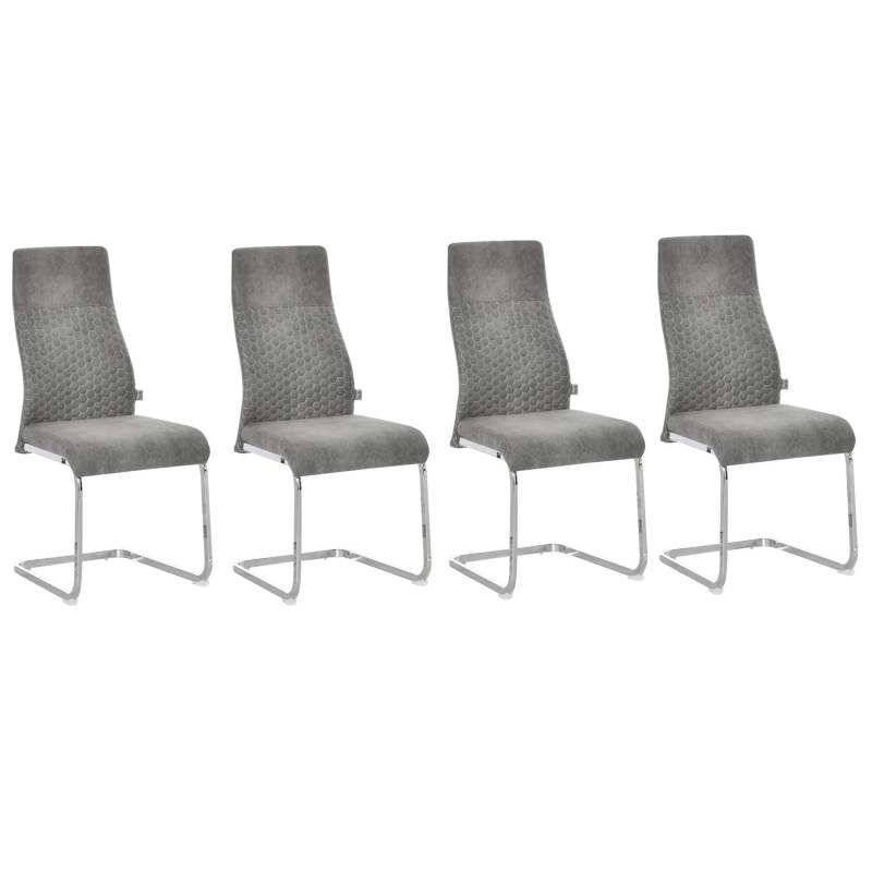 HOMCOM 4er Set Esszimmerstühle Freischwinger Schwingstuhl von HOMCOM