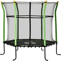 HOMCOM 5,3FT Trampolin für Kinder Gartentrampolin mit Sicherheitsnetz Randabdeckung Gummiseil gepols von HOMCOM