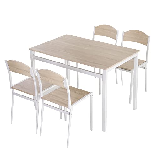 HOMCOM 5-teilige Essgruppe Esstisch mit 4 Stühlen Platzsparend Küchentisch-Set Sitzgruppe für Esszimmer, Küche, Grau+Weiß HOMCOM 5-teilige Essgruppe Esstisch mit 4 Stühlen Platzsparend Küchentisch-Set Sitzgruppe für Esszimmer, Küche, Grau+Weiß von HOMCOM