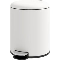 HOMCOM 5L Mülleimer mit Soft-Close-Deckel, Metall und PP, 26,5x21x28 cm, Cremeweiß   Aosom von HOMCOM