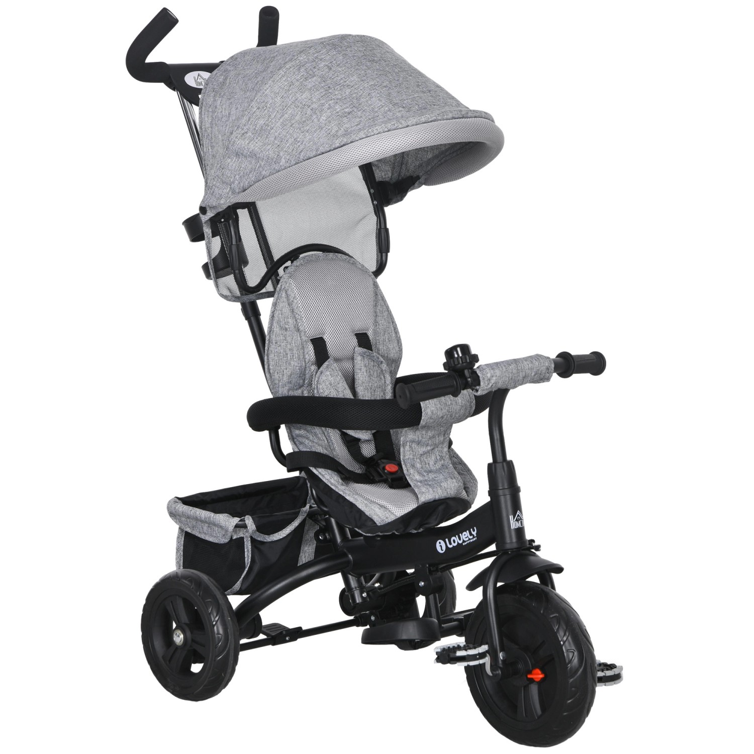 HOMCOM 6-in-1 Dreirad mit Abnehmbarem Sonnendach von HOMCOM