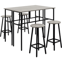 HOMCOM Essgruppe 6-teiliges Sitzset mit 2 Bartischen und 4 Barhockern im Industrial Design, Spanholz und Stahl, Grau und Schwarz Aosom.de HOMCOM Essgruppe 6-teiliges Sitzset mit 2 Bartischen und 4 Barhockern im Industrial Design, Spanholz und Stahl, Grau und Schwarz Aosom.de von HOMCOM