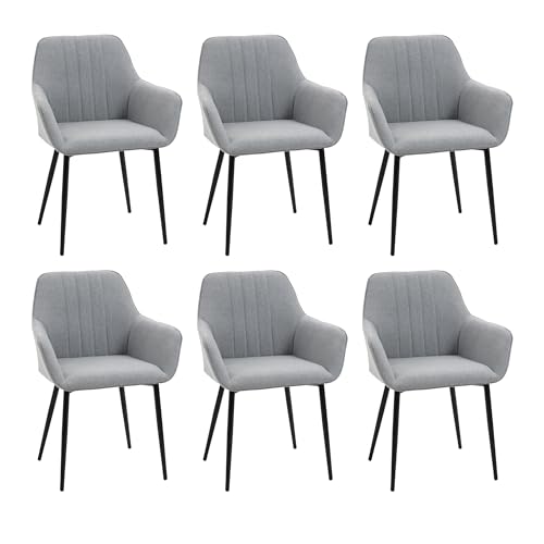 HOMCOM 6er Set Esszimmerstühle Essstühle Polsterstuhl mit atmungsaktivem Leinenbezug Wohnzimmerstuhl Sessel Küchenstuhl mit Rückenlehne Armlehne Leinen Hellgrau 59,5 x 56,5 x 81 cm HOMCOM 6er Set Esszimmerstühle Essstühle Polsterstuhl mit atmungsaktivem Leinenbezug Wohnzimmerstuhl Sessel Küchenstuhl mit Rückenlehne Armlehne Leinen Hellgrau 59,5 x 56,5 x 81 cm von HOMCOM
