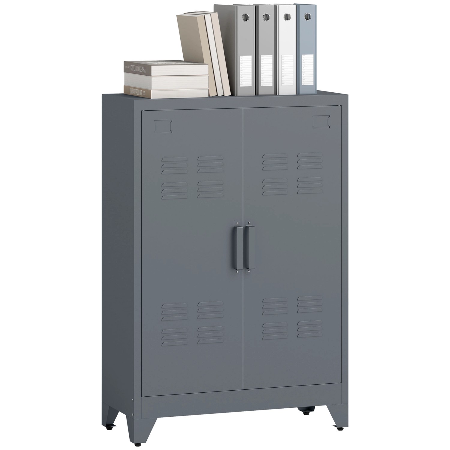 HOMCOM Aktenschrank Metall 75L x 33B x 110H cm Grau HOMCOM Aktenschrank Metall 75L x 33B x 110H cm Grau von HOMCOM